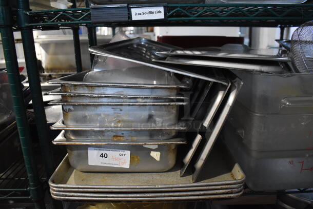 ALL ONE MONEY! Tier Lot of Various Items Including Poly Bins, Baking Pans and Stainless Steel Drop In Bins - Image 2 of 6
