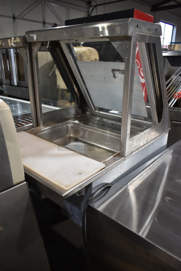 Duke Stainless Steel Commercial Subway Sandwich Make Line Prep Station w/ Lowering Sneeze Guard.  - Image 3 of 6