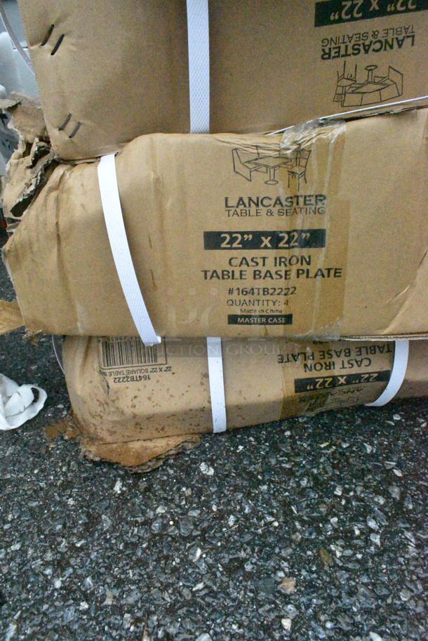 10 Box of 4 BRAND NEW SCRATCH AND DENT! Lancaster Table & Seating 164TB2222  22" x 22" Cross Cast Iron Table Base Plate. 10 Times Your Bid!  - Image 6 of 10