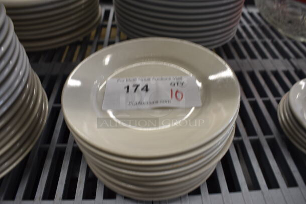 10 White Ceramic Plates. 7.25x7.25x1. 10 Times Your Bid!