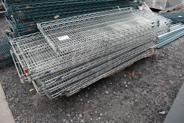 ALL ONE MONEY! Lot of 14 Various Chrome Finish Wire Shelves. Includes 48x18x1.5 - Image 3 of 4