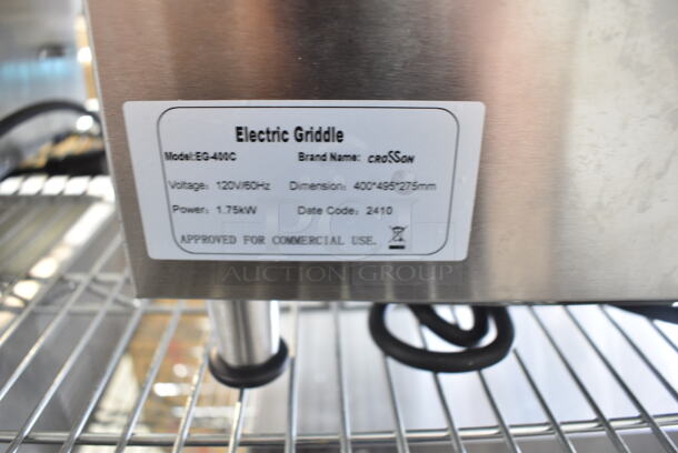 BRAND NEW SCRATCH AND DENT! 2024 Crosson EG-400C Stainless Steel Electric Countertop Griddle. 120 Volts, 1 Phase. - Image 5 of 5