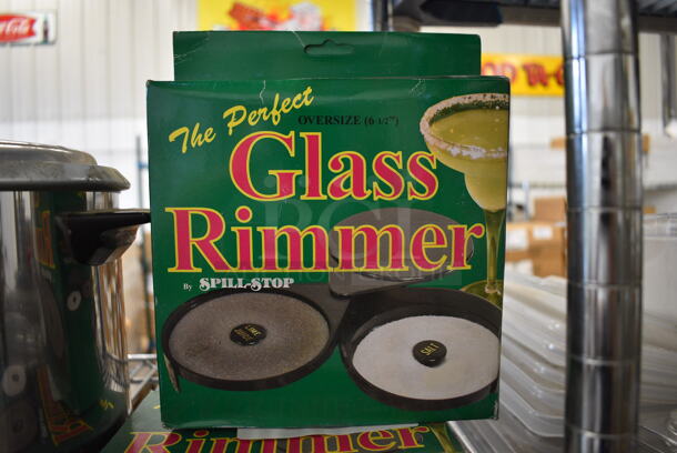 2 BRAND NEW IN BOX! Glass Rimmers. 2 Times Your Bid!