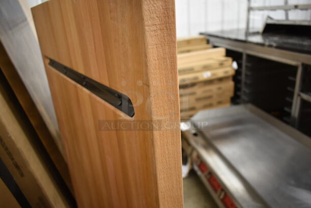 BRAND NEW IN BOX! Lancaster Table & Seating 30"x48" Solid Wood Live Edge White Wash Tabletop. - Image 3 of 5
