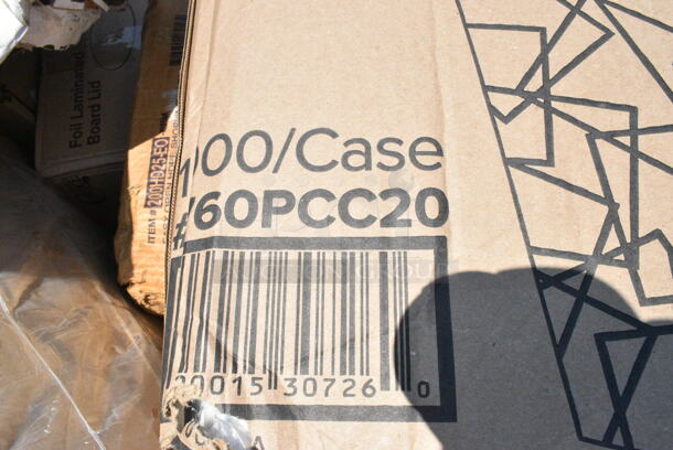 25 BRAND NEW Boxes Including Dart 60HT1 White Foam Hinged Lid Container 6" x 6" x 3" - 500/Case, 760PCC20 20 oz. Compostable PLA Paper Cold Cup, 200HD25-EO Choice 1/6 Standard Size Black Unprinted Embossed Heavy-Duty Plastic T-Shirt Bag, Gill BASE00151, 347TNYMRG2 Visions 2 oz. Clear Plastic Mini Margarita Glass - 120/Case. 25 Times Your Bid!  - Image 10 of 12