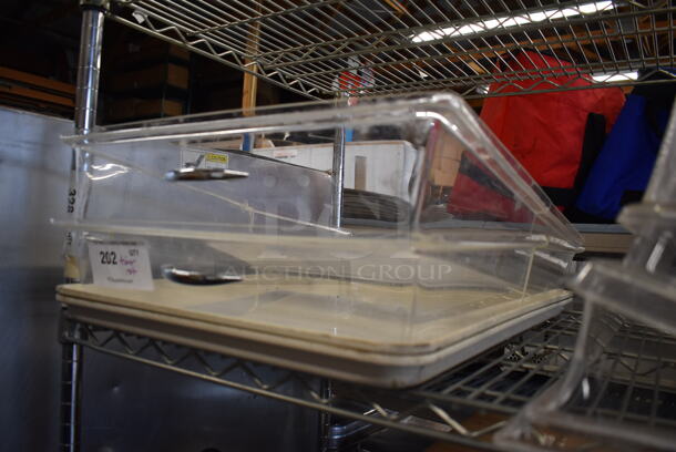 ALL ONE MONEY! Tier Lot of 5 Poly Clear Dome Covers and 4 Trays - Image 4 of 4