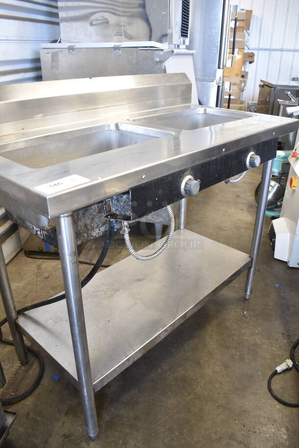 Stainless Steel Commercial 2 Well Steam Table w/ Under Shelf. Cannot Test Due To Plug Style - Image 2 of 6