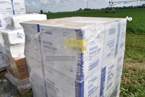 PALLET LOT of 18 BRAND NEW Boxes of AmerCare Royal CL16N Lid Kraft For 16 OZ Food Container 500/Case. 18 Times Your Bid!  - Image 5 of 6