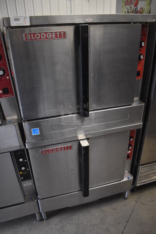 2 Blodgett ENERGY STAR Stainless Steel Commercial Electric Powered Full Size Convection Oven w/ Solid Doors and Thermostatic Controls. 208-240 Volts, 3 Phase. 38x40x71.5. 2 Times Your Bid!