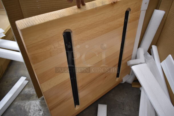BRAND NEW IN BOX! Lancaster Table & Seating 24"x24" Solid Wood Live Edge Tabletop. - Image 3 of 5