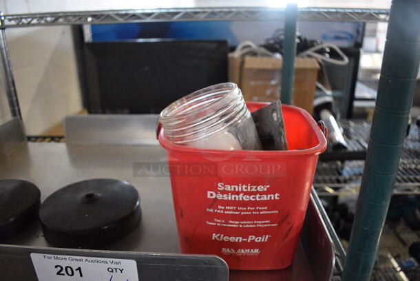 ALL ONE MONEY! Lot of Various Items Including Light Cover, Red Bucket and Metal Item! - Image 2 of 3