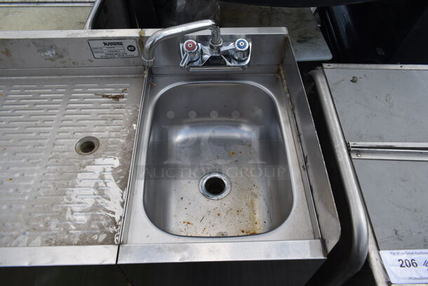 Krowne Stainless Steel Commercial Single Bay Sink w/ Left Side Drain Board, Faucet and Handles. Bay 10x14. Drain Board 30x16 - Image 3 of 6