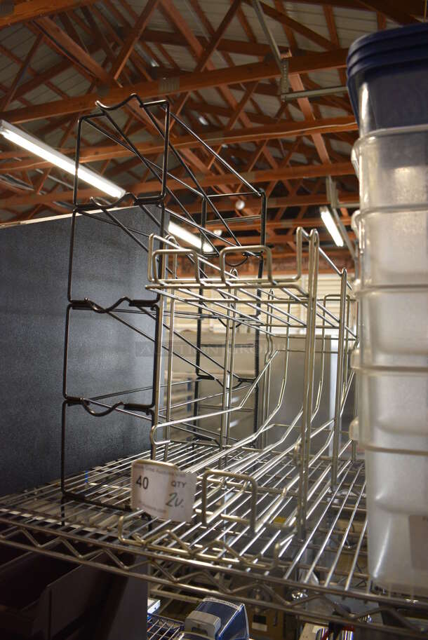 2 Metal Racks; Black and Chrome. 6x18x25, 8x25x15. 2 Times Your Bid! - Image 2 of 3
