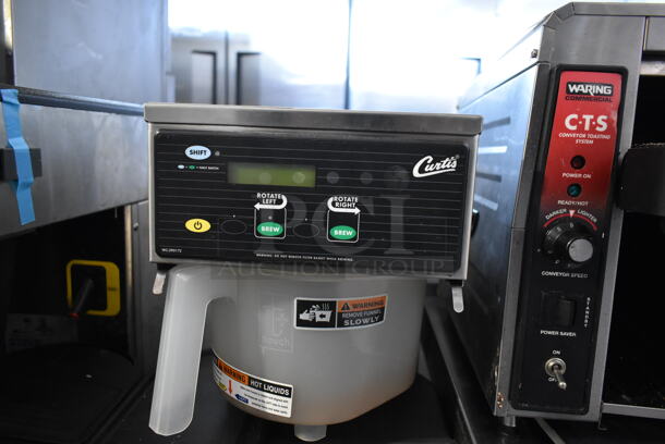 Curtis TCTS10600 Stainless Steel Commercial Countertop Iced Tea Machine w/ 2 Beverage Holder Dispensers and Poly Brew Basket.  - Image 4 of 7
