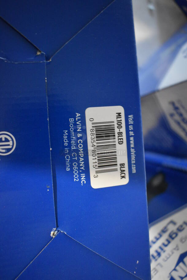 4 BRAND NEW IN BOX! Alvin ML100-BLED Black Swing Arm LED Magnifier Lamps. 4 Times Your Bid! - Image 4 of 4