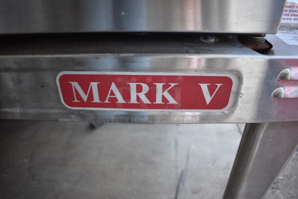 Blodgett Mark V Stainless Steel Commercial Electric Powered Full Size Convection Oven w/ View Through Doors, Metal Oven Racks and Thermostatic Controls on Metal Legs. 220-240 Volts, 1 Phase. 38x37x54 - Image 6 of 9