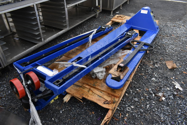 2 BRAND NEW SCRATCH AND DENT! Metal Blue 4,400 Pound Capacity Pallet Jacks. Handles are Not Attached. 2 Times Your Bid! - Image 3 of 5