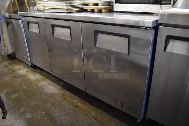 2011 True TUC-72 ENERGY STAR Stainless Steel Commercial 3 Door Undercounter Cooler on Commercial Casters. 115 Volts, 1 Phase. 72.5x30.5x36. Tested and Working!