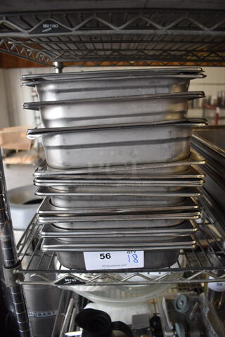 18 Stainless Steel Half Size Drop In Bins. 1/2x2. 18 Times Your Bid!