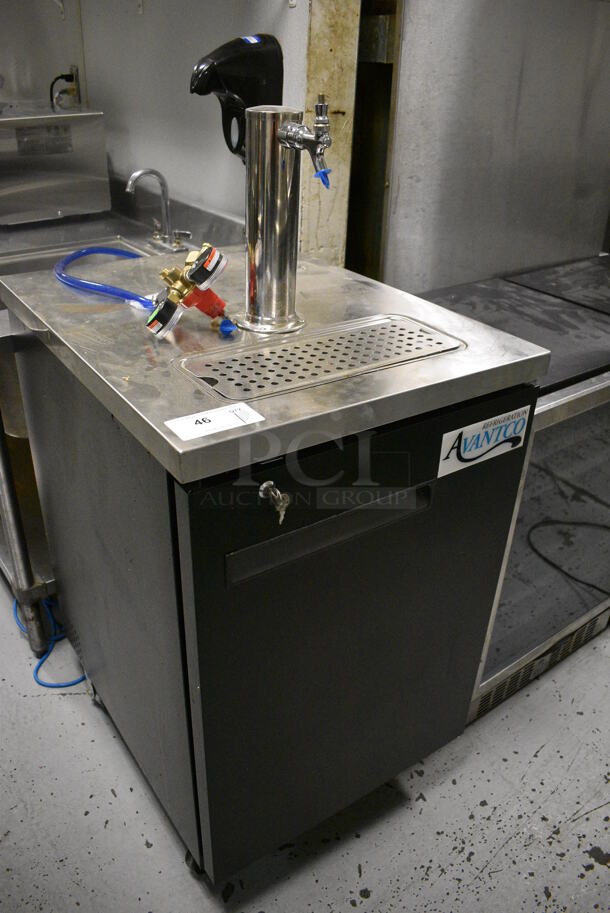 Avantco 178UDD1HC Stainless Steel Commercial Direct Draw Kegerator w/ Beer Tower and Coupler on Commercial Casters. 115 Volts, 1 Phase. 23.5x30.5x51. Item Was in Working Condition on Last Day of Business. (kitchen) - Image 2 of 7