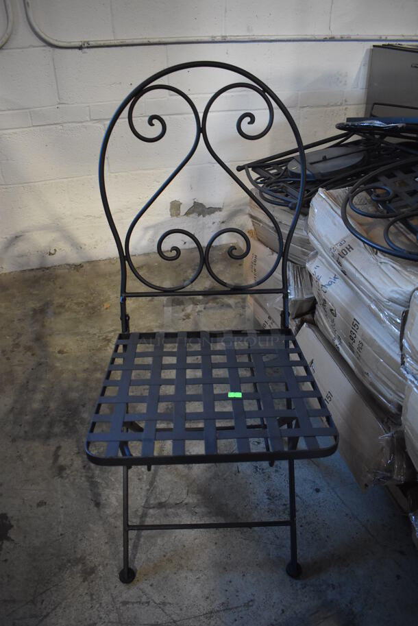 PALLET LOT OF 28 BRAND NEW! Black Metal Mesh Patio Chairs. 15.5x19x35. 28 Times Your Bid! - Image 4 of 5
