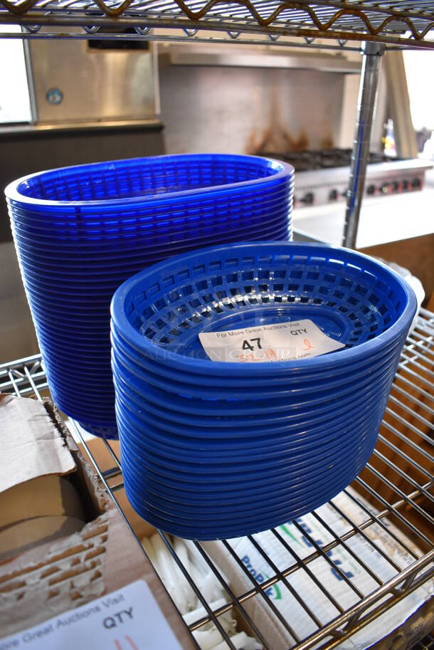 ALL ONE MONEY! Lot of 51 Various Blue Poly Food Baskets. 9.5x6x2, 11x7x2 - Image 2 of 4