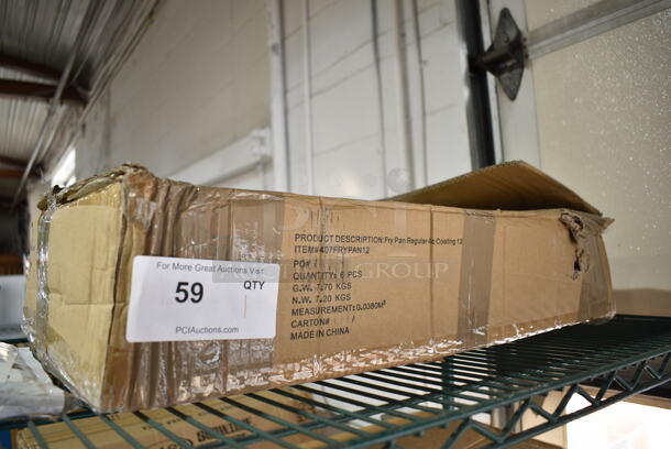 Box of 6 BRAND NEW SCRATCH AND DENT! Choice 407FRYPAN12 12" Aluminum Fry Pan - Image 2 of 3
