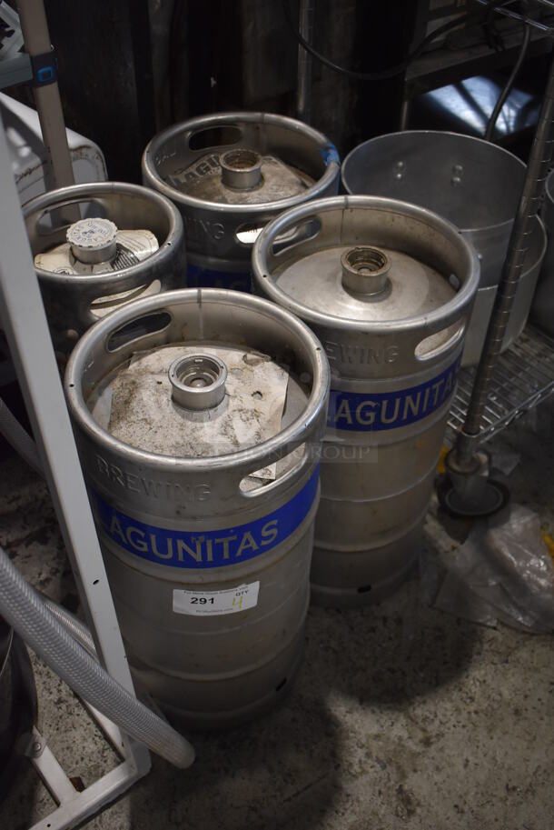 4 Metal Kegs; Three 1/74 Size Barrel and One 1/6 Size Barrel. 11x11x23.5, 9x9x23.5. 4 Times Your Bid! - Image 2 of 4