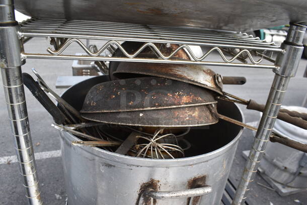 ALL ONE MONEY! Tier Lot Incuding 2 Stockpots full of Utensils and Pans, Stainless Drop In Bins and MORE! - Image 4 of 4