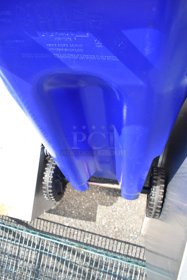 Uline Blue and Black Poly Trash Can.  - Image 3 of 4