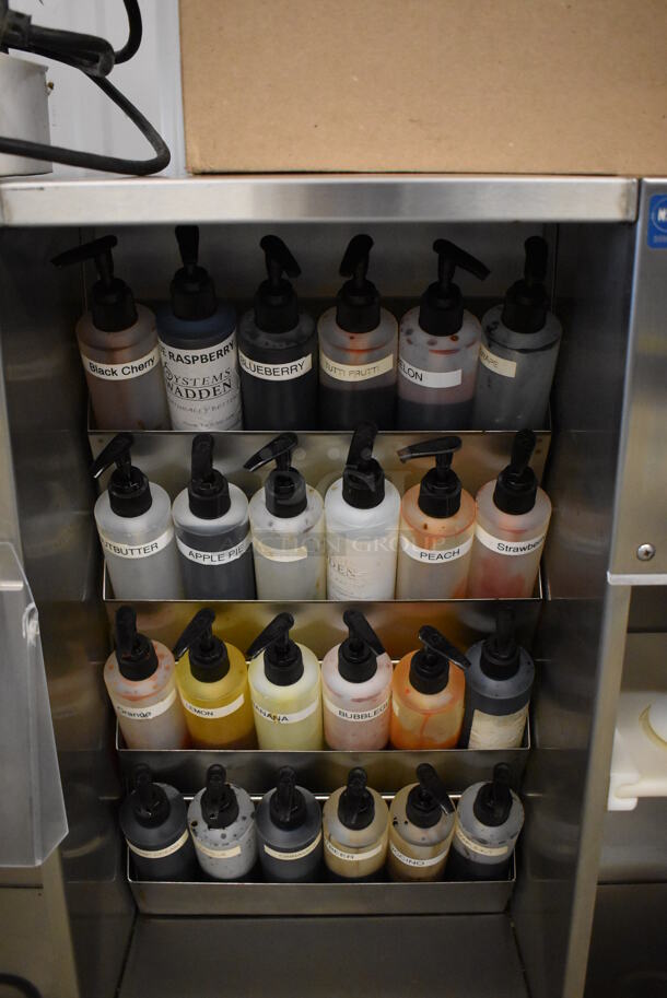 Astro Blender AM-2 Stainless Steel Commercial Countertop Mix-N-Blender w/ 2 Foot Pedals and 39 Bottles. 115 Volts, 1 Phase. 28x11x24.5. Tested and Working! - Image 5 of 12