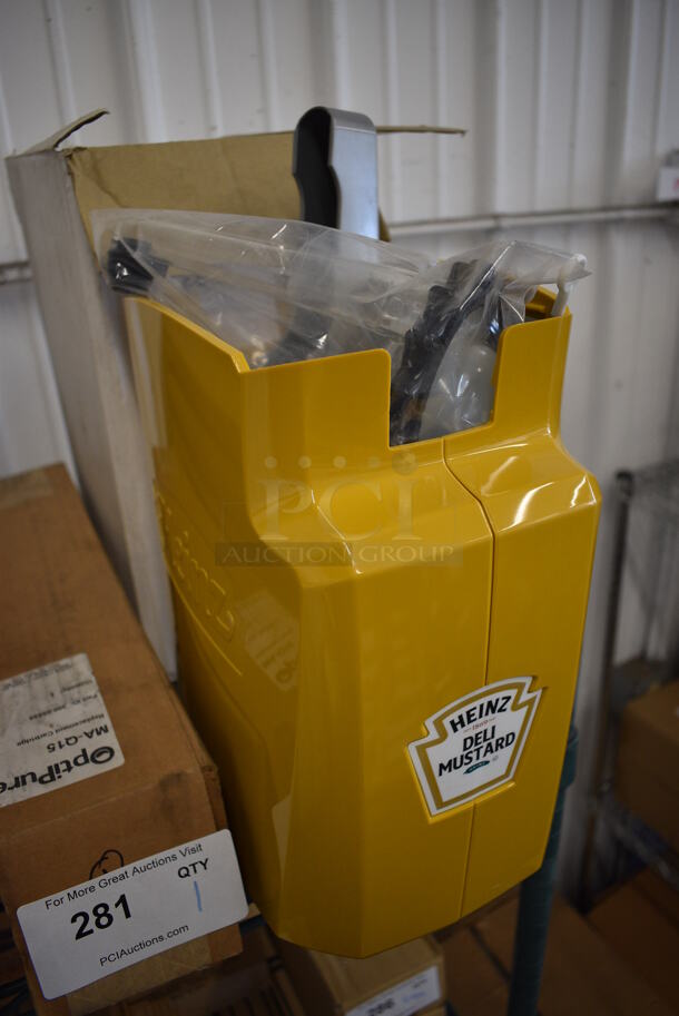 BRAND NEW IN BOX! Heinz Yellow Poly Mustard Dispenser. 7x12x12