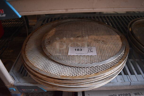 11 Various Metal Mesh Round Pizza Screens. Includes 18x18. 11 Times Your Bid!