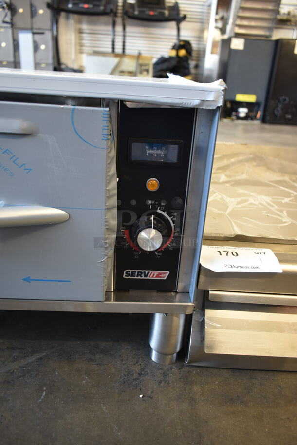 BRAND NEW SCRATCH AND DENT! 2022 ServIt 423WDSFS1 Stainless Steel Commercial Countertop Electric Powered Single Drawer Warming Drawer. 120 Volts, 1 Phase. Tested and Working! - Image 3 of 7