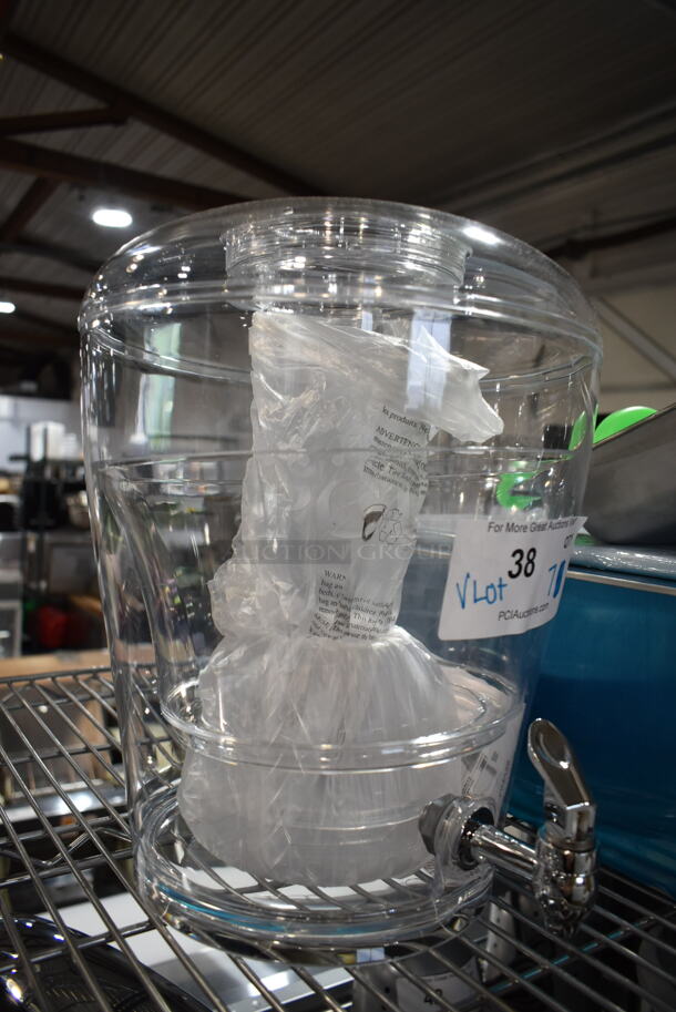ALL ONE MONEY! Lot of Various Items including Meat Grinder Tray, Poly Beverage Dispenser, Cooking Performance Group 35121001Q003 Adjustable Foot for Electric Griddles, San Jamar CBG182412BL Saf-T-Grip® 24" x 18" x 1/2" Blue Cutting Board with Hook, Avantco Drawer.  - Image 2 of 8