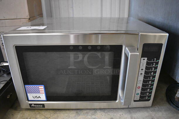 BRAND NEW SCRATCH AND DENT! 2022 Amana Model RCS10TS Stainless Steel Commercial Countertop Microwave Oven. 120 Volts, 1 Phase. 22x16x13.5