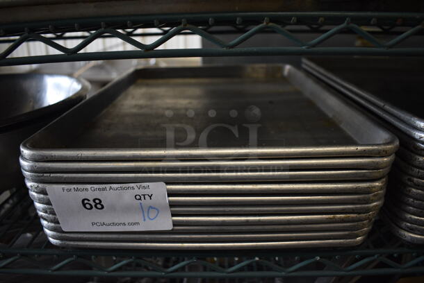 10 Metal Half Size Baking Pans. 13x18x1. 10 Times Your Bid!