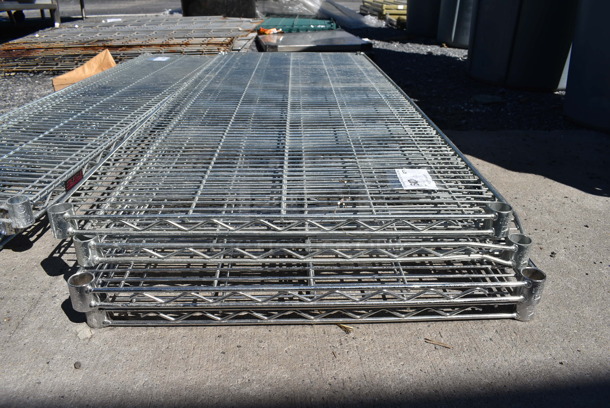 ALL ONE MONEY! Lot of 4 Chrome Finish Wire Shelves. 60x24x1.5 - Image 3 of 3