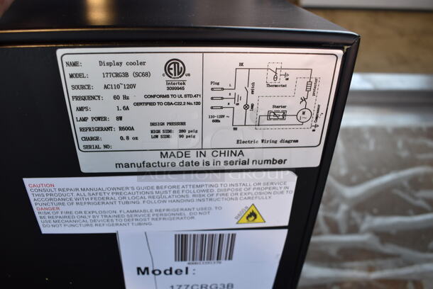 Galaxy 177CRG3B Metal Commercial Mini Cooler Merchandiser. 110-120 Volts, 1 Phase. 17x19x27. Tested and Powers On But Does Not Get Cold - Image 6 of 6