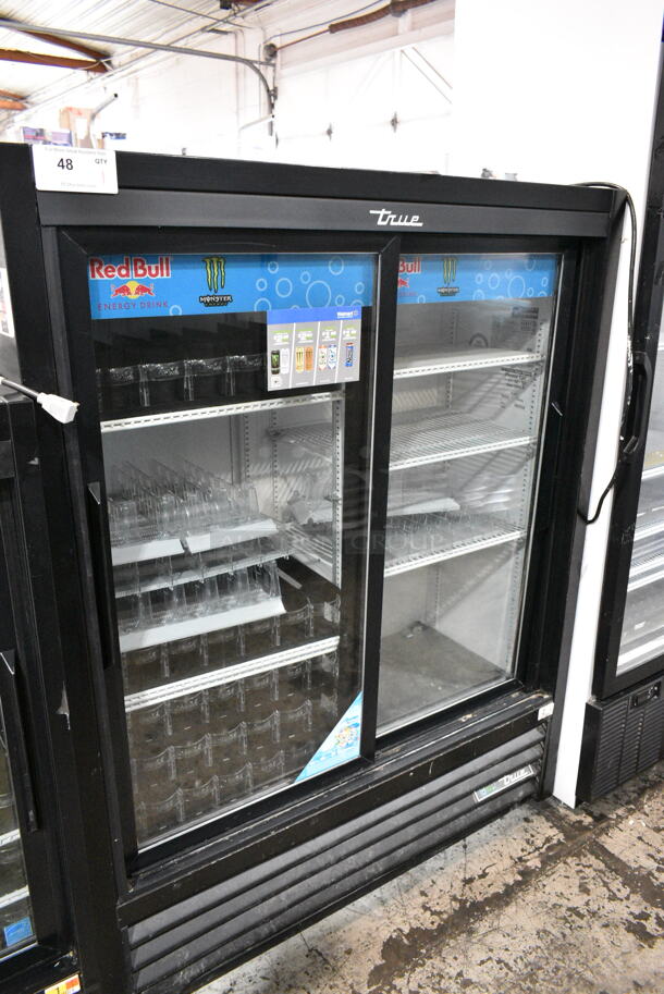 2018 True GDM-41SL-60-HC-LD Metal Commercial 2 Door Reach In Cooler Merchandiser w/ Poly Coated Racks. 115 Volts, 1 Phase. Tested and Powers On But Does Not Get Cold - Image 1 of 5