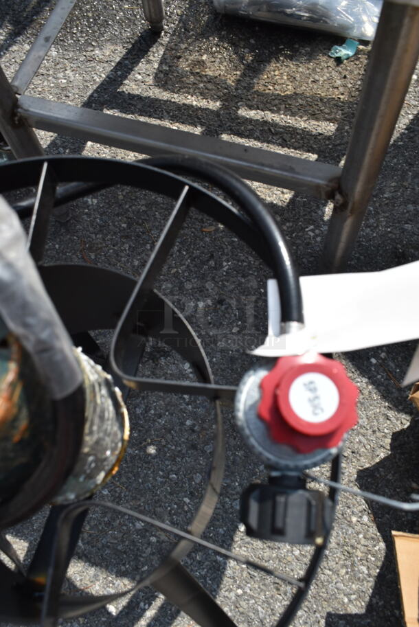 Black Metal Propane Gas Powered Single Burner Stock Pot Range.  - Image 3 of 3