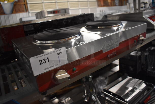 BRAND NEW! Avantco 177EB202SBSA Stainless Steel Countertop Double Burner Solid Top Portable Electric Hot Plate Range. 120 Volts, 1 Phase. 23x13x6. Tested and Working! - Image 3 of 8