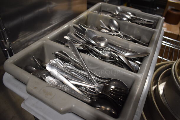 ALL ONE MONEY! Lot of Various Silverware in 2 Poly Silverware Bins.  - Image 3 of 4