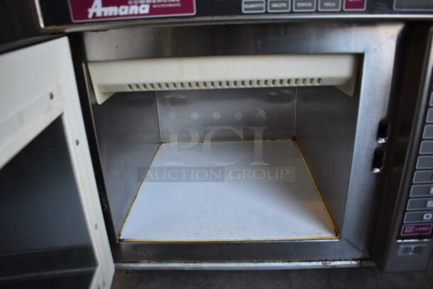 Amana Stainless Steel Commercial Countertop Microwave Oven. 19.5x23.5x19 - Image 4 of 5