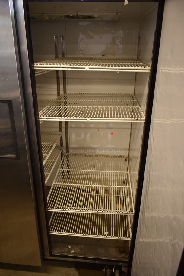 2015 True TG2R-2S ENERGY STAR Stainless Steel Commercial 2 Door Reach In Cooler w/ Poly Coated Racks on Commercial Casters. 115 Volts, 1 Phase. Tested and Working! - Image 8 of 8