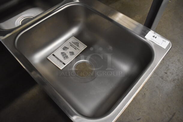 Advance Tabco Stainless Steel 2 Bay Drop In Sink. 45x21x8. Bays 20x16x8 - Image 2 of 5