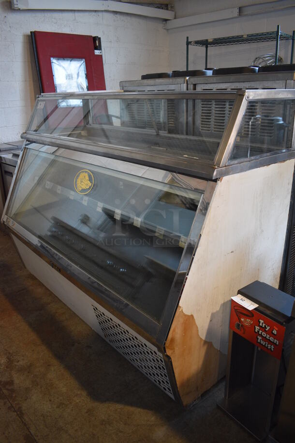 Metal Commercial Floor Style Deli Display Case Merchandiser. 72x34x55. Tested and Working!