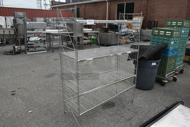 Chrome Finish 4 Tier Wire Shelving Unit. BUYER MUST DISMANTLE. PCI CANNOT DISMANTLE FOR SHIPPING. PLEASE CONSIDER FREIGHT CHARGES. - Image 2 of 4