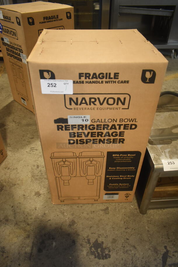 BRAND NEW IN BOX! Narvon MEGA 140S 378D10G1 Stainless Steel Commercial Single 10 Gallon Bowl Refrigerated Beverage Dispenser. 120 Volts, 1 Phase. Tested and Working! Stock Picture Used For Gallery Picture. - Image 2 of 4