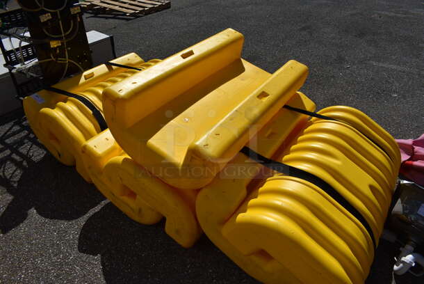 7 Yellow Poly Warehouse Bumpers. 24x12x42. 7 Times Your Bid!